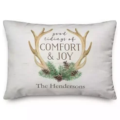 Personalized Comfort & Joy Antler Pillow