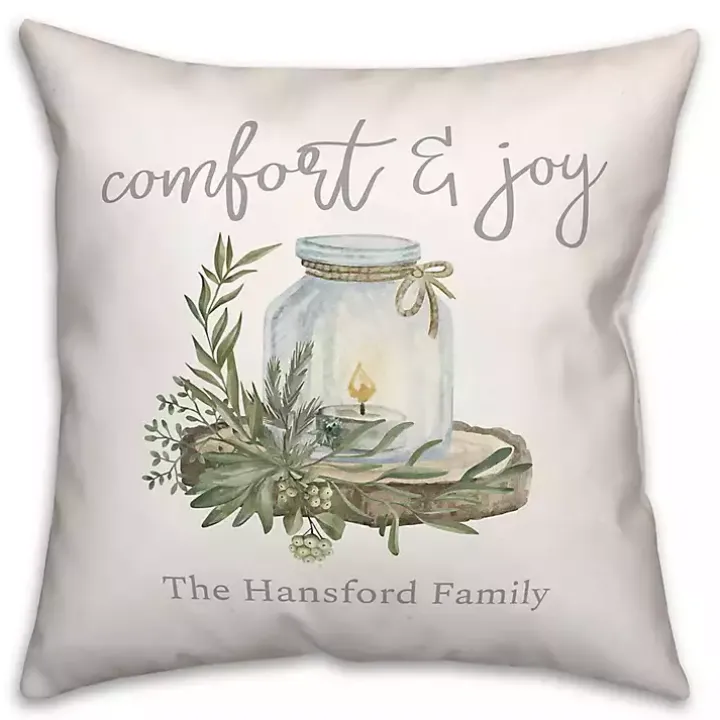 Personalized Comfort & Joy Candle Pillow