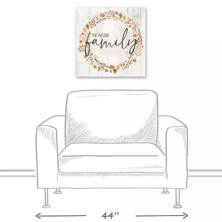 Personalized Family Harvest Wreath Canvas Print