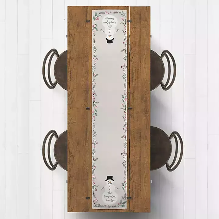 Personalized Family Snowman Table Runner, 72 in.