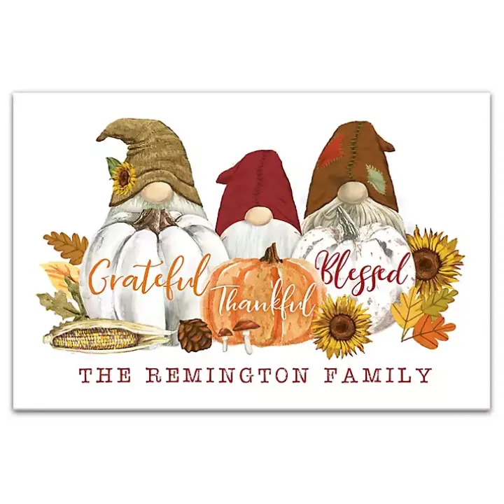 Personalized Grateful Gnomes Canvas Art Print