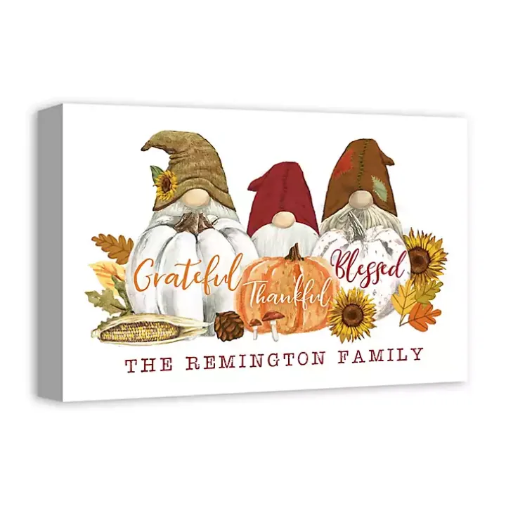 Personalized Grateful Gnomes Canvas Art Print