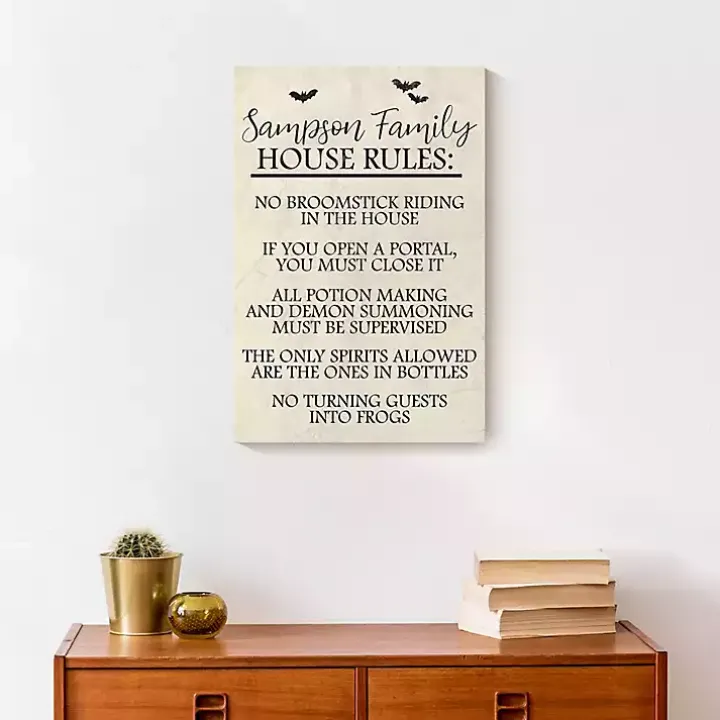 Personalized Halloween House Rules Canvas Print