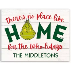 Personalized Home for the Who-lidays Wall Plaque