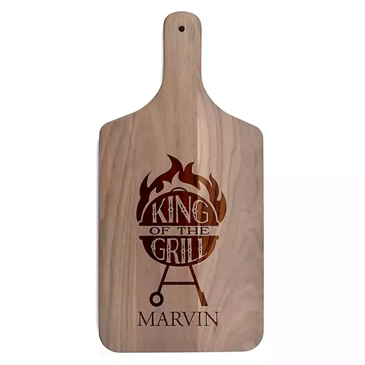 Personalized King of Grill Walnut Cutting Board