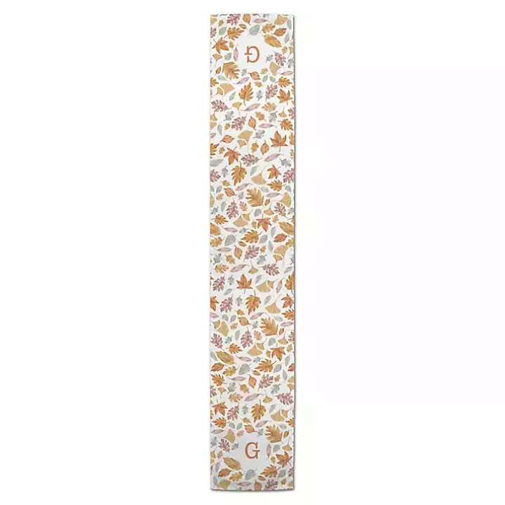 Personalized Leaves Monogram Table Runner, 90 in.