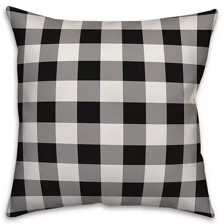 Personalized Monogram Buffalo Check Wreath Pillow