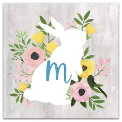 Personalized Monogram Bunny Canvas Art Print