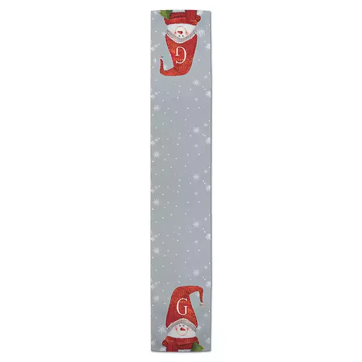 Personalized Monogram Snowman Table Runner, 72 in.