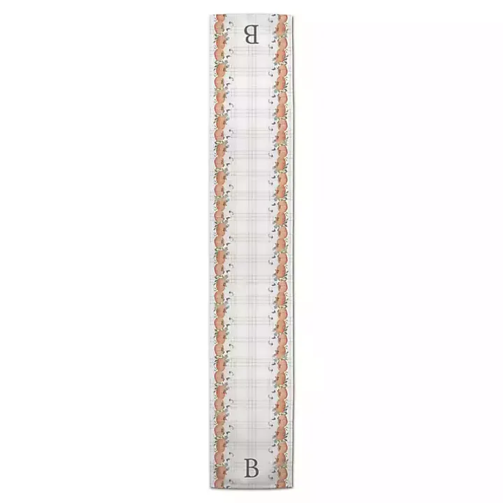 Personalized Plaid Monogram Table Runner, 72 in.