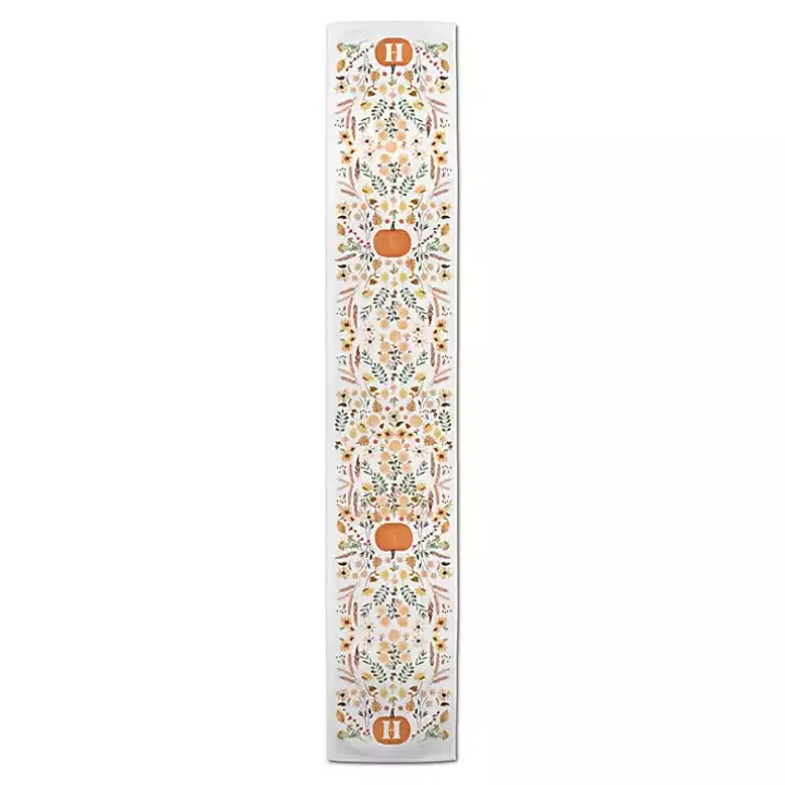 Personalized Pumpkin Floral Table Runner, 72 in.