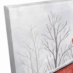 Personalized Red Holiday Barn Canvas Art Print