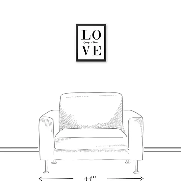 Personalized Simple Love Framed Canvas Wall Plaque