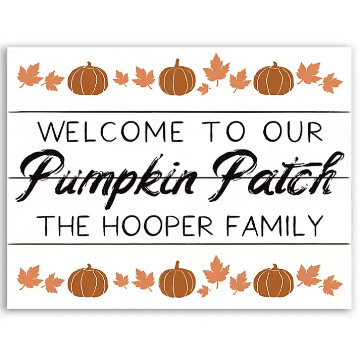 Personalized Welcome Pumpkin Patch Wood Art Print