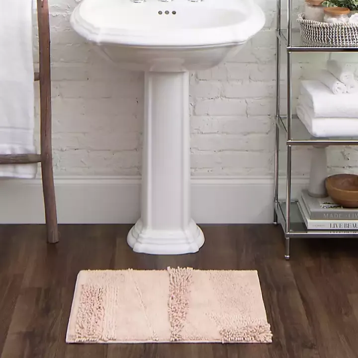 Petal Blush Asymmetrical Cotton Bath Mat, 60 in.