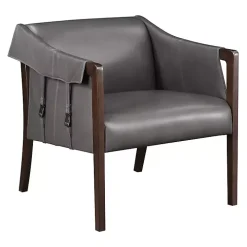 Pewter Parkfield Faux Leather Accent Chair