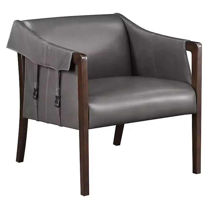 Pewter Parkfield Faux Leather Accent Chair