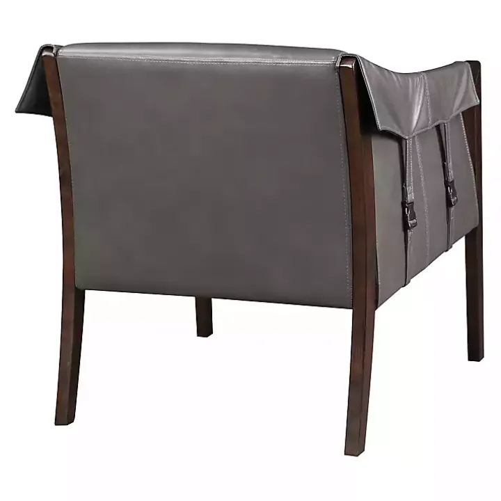 Pewter Parkfield Faux Leather Accent Chair