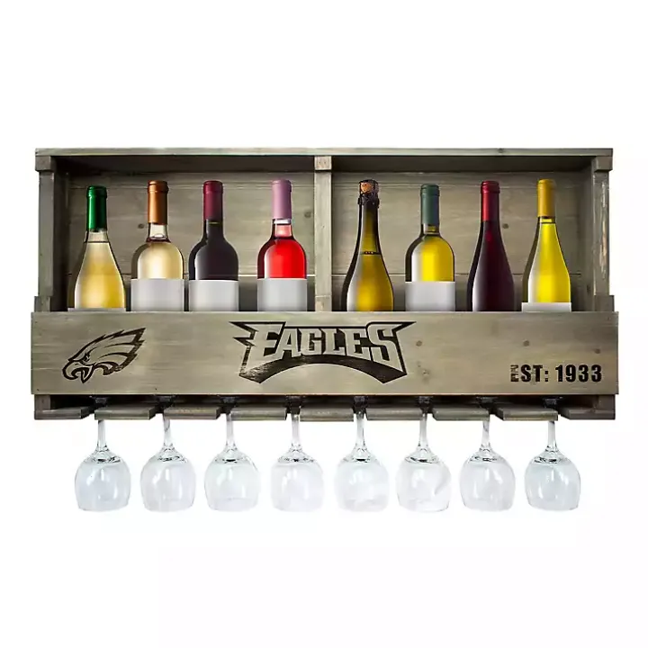 Philadelphia Eagles Reclaimed Wood Bar Shelf