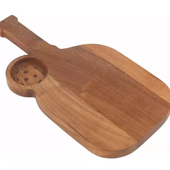Pickleball Shaped Acacia Wood Serving Board