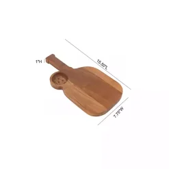 Pickleball Shaped Acacia Wood Serving Board