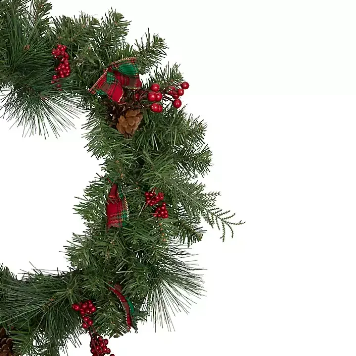 Pine and Berries Ribbon Wreath