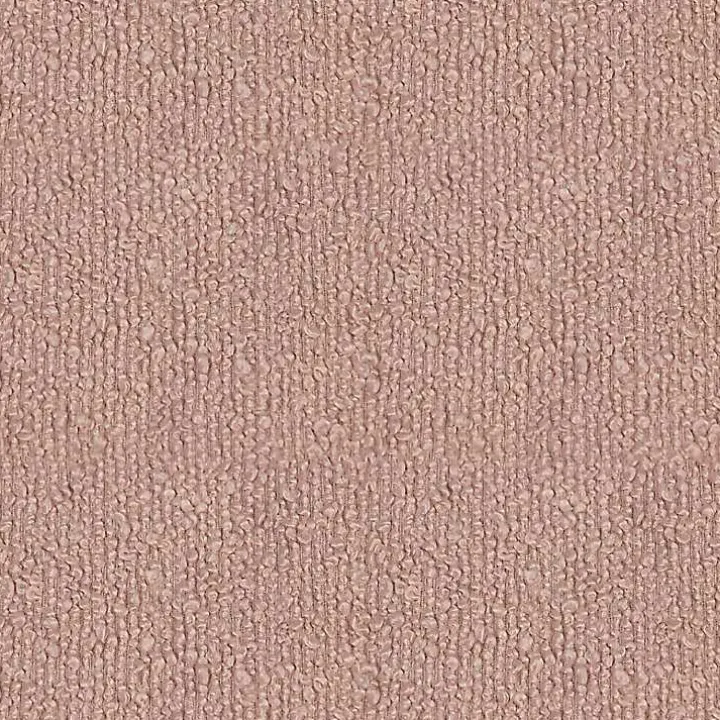 Pink Boucle Oval Upholstered Ottoman