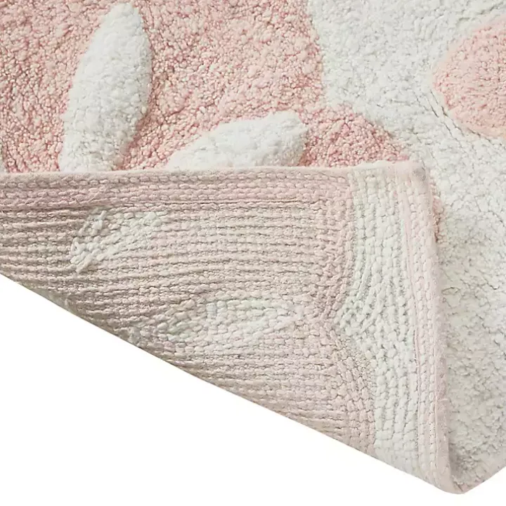 Pink Cotton Tufted Medallion Bath Mat, 30 in.