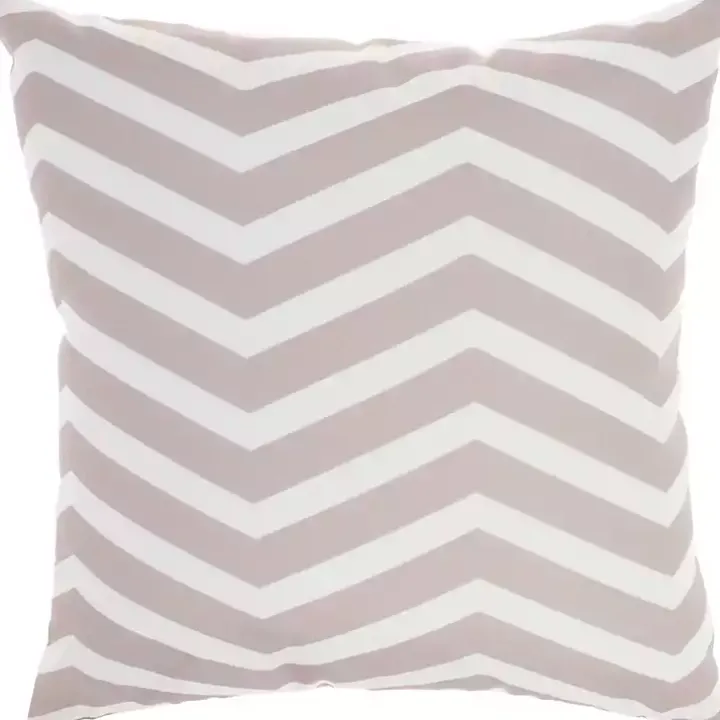 Pink Floral Chevron Outdoor Throw Pillow