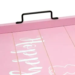 Pink Hoppy Easter Wood Tray