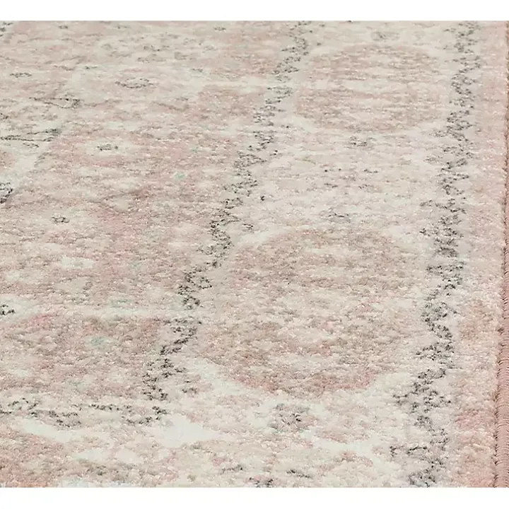 Pink Peony Medallion Area Rug, 5x7
