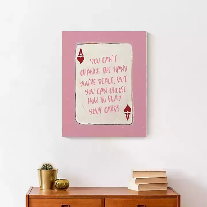 Pink Playing Card Canvas Art Print