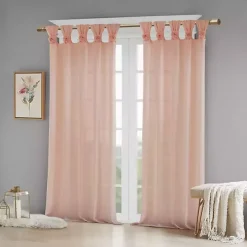 Pink Rosette Tab Top Curtain Panel, 63 in.
