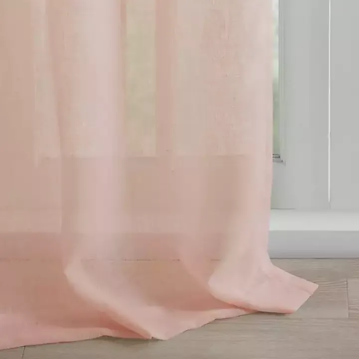 Pink Rosette Tab Top Curtain Panel, 63 in.