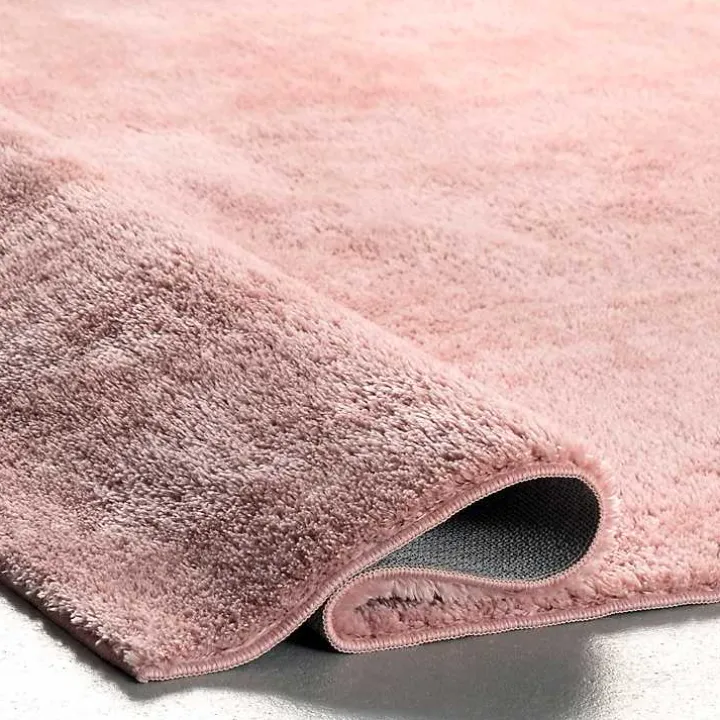 Pink Shag Washable Area Rug, 5x8