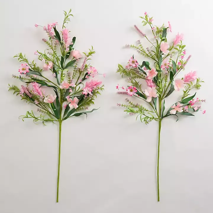 Pink Spring Flower Stems, Set of 2