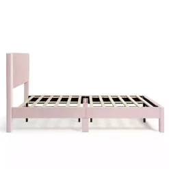Pink Upholstered Dalia Queen Platform Bed