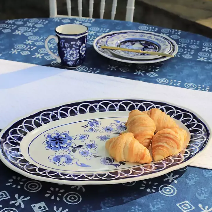 Pip Vintage Blue Floral Serving Platter