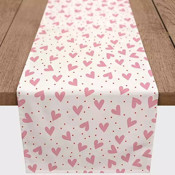 Polka Dot Hearts Table Runner, 90 in.
