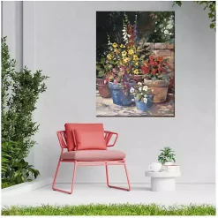 Potted Flowers Outdoor Canvas Art Print