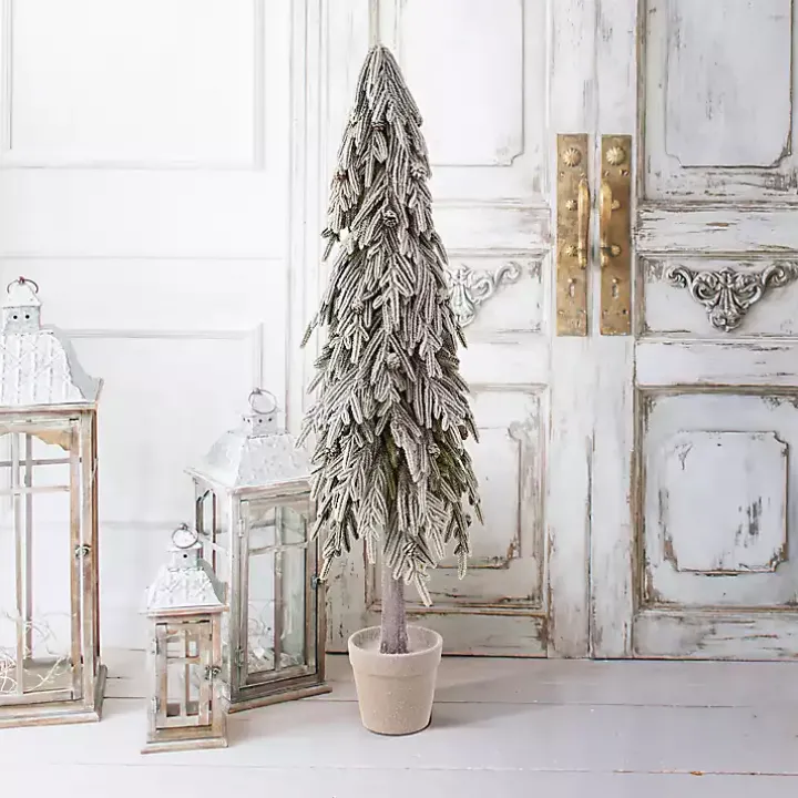 Potted Soft Touch Snowy Norfolk Pine Tree, 48 in.