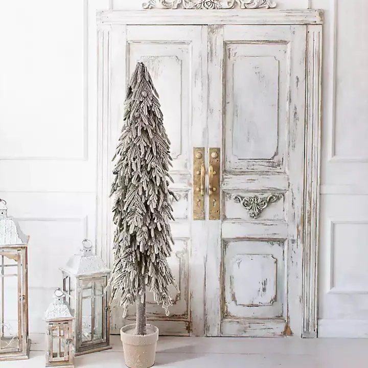 Potted Soft Touch Snowy Norfolk Pine Tree, 60 in.