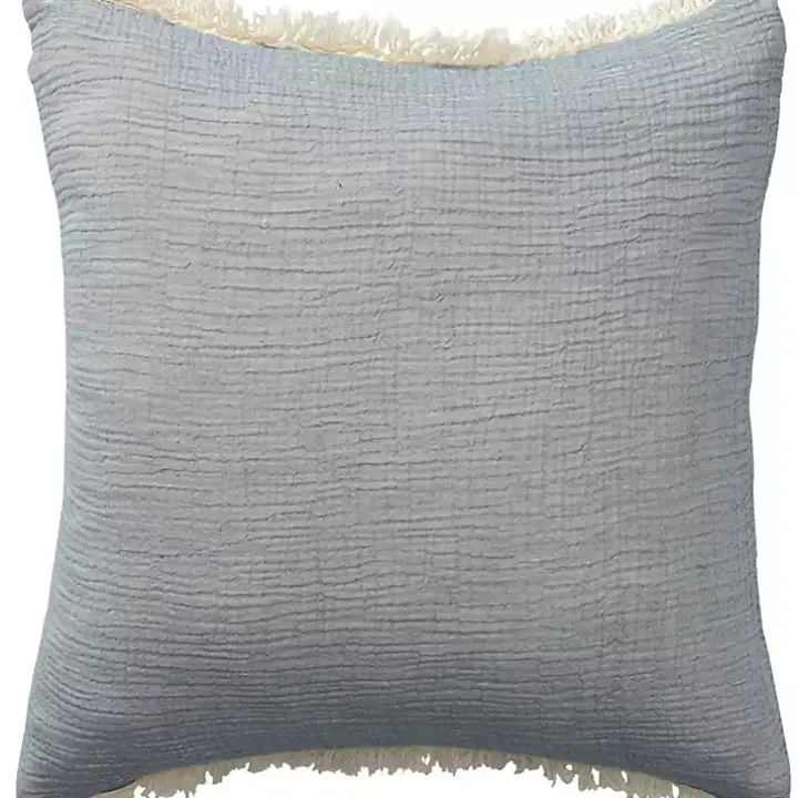 Powder Gauze Organic Fringe Throw Pillow