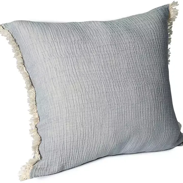 Powder Gauze Organic Fringe Throw Pillow
