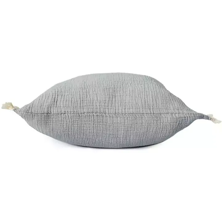 Powder Gauze Organic Fringe Throw Pillow