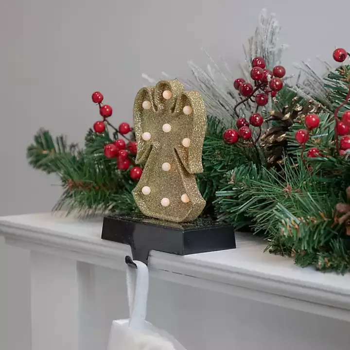 Pre-lit Angel Christmas Stocking Holder