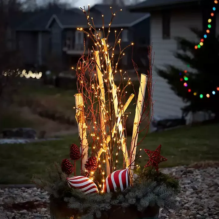 Pre-Lit Brown Branch Christmas Garland