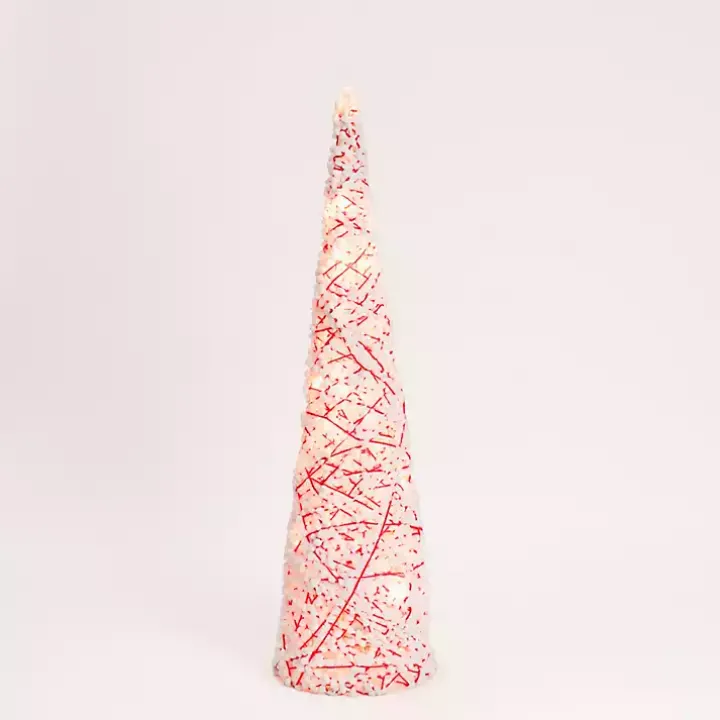 Pre-Lit Candy Cane Pom Pom Christmas Tree, 32 in.