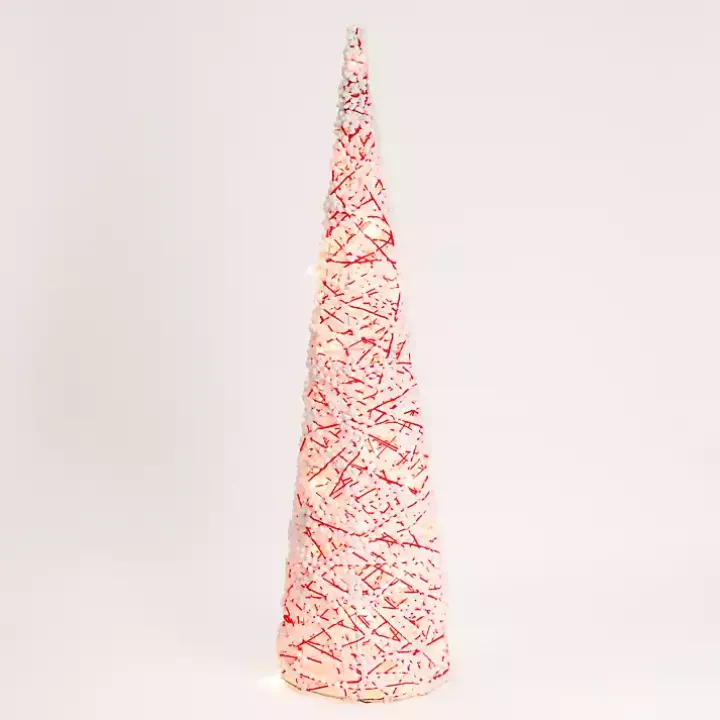 Pre-Lit Candy Cane Pom Pom Christmas Tree, 39 in.