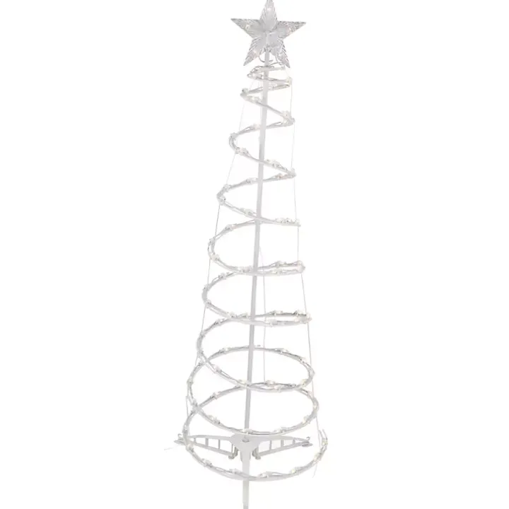 Pre-Lit Clear White Spiral Tree, 4 ft.